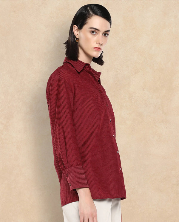 Rareism Women Cinthia Brown Plain Shirt