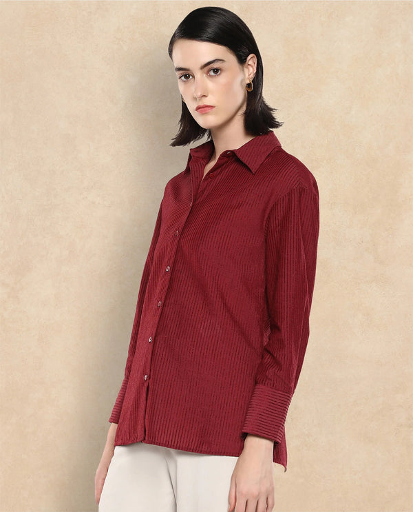 Rareism Women Cinthia Brown Plain Shirt