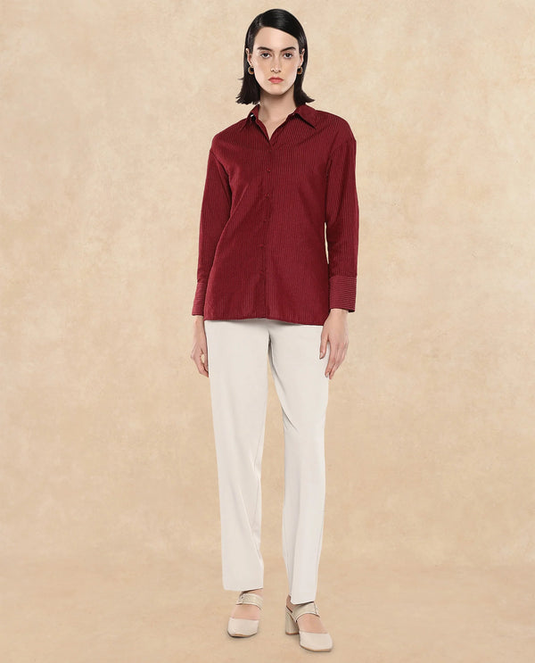 Rareism Women Cinthia Brown Plain Shirt