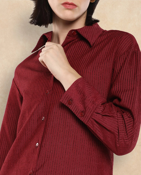 Rareism Women Cinthia Brown Plain Shirt