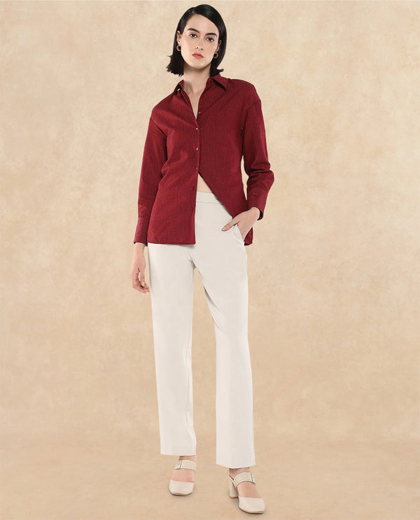 Rareism Women Cinthia Brown Plain Shirt
