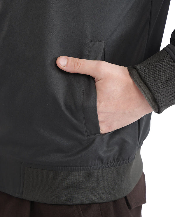Rare Rabbit Men Clayon Olive Polyester Fabric Full Sleeve Embroidered Logo Spread Collar Solid Jacket