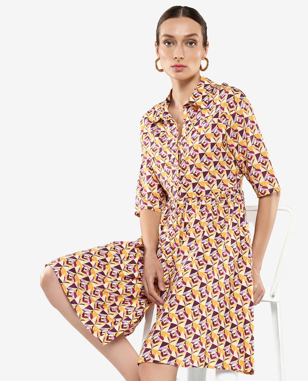 Rareism Women's Cleokap Multi Printed Dress