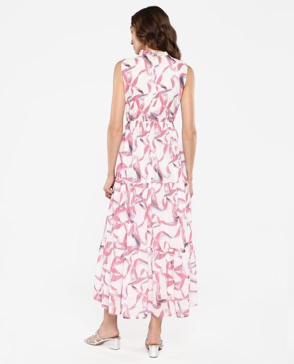Rareism Women's Garp White Printed Dress