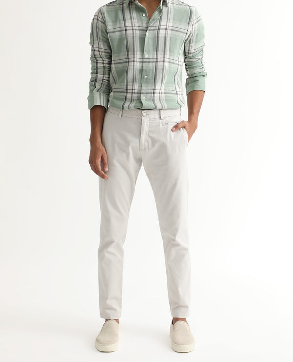Rare Rabbit Men's Clovet Beige Solid Stretch Mid-Rise Regular Fit Trouser
