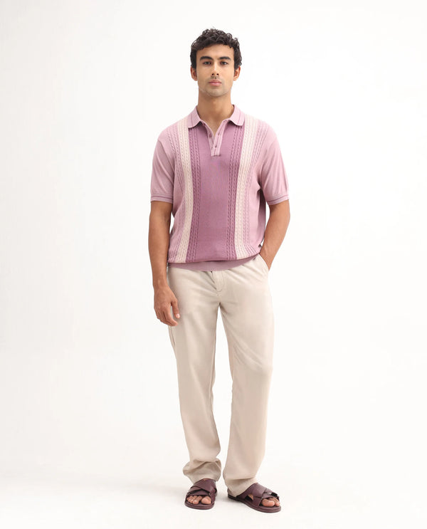 Rare Rabbit Men Coft-B Beige Cotton Linen Fabric Drawstring Closure Plain Trouser