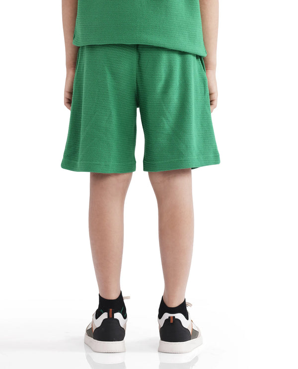 Rare Ones Kids Cole Green Cotton Solid Shorts