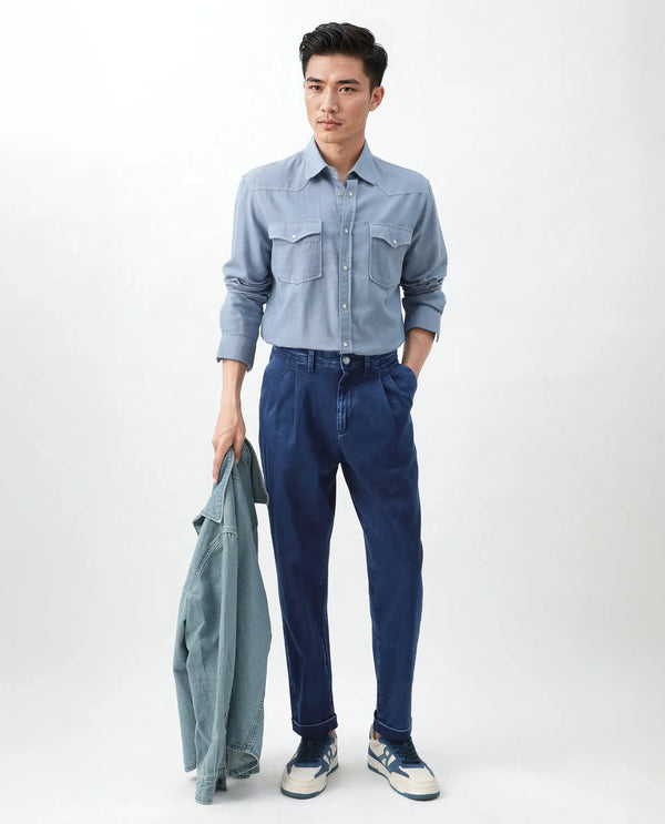 Rare Rabbit Men's Colt Blue Cotton Polyester Fabric Zipper Closure Plain Jeans