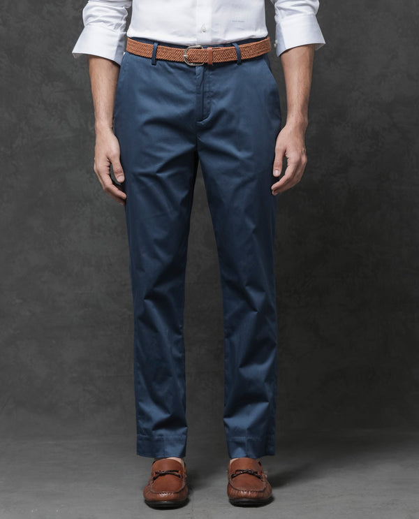 Rare Rabbit Mens Comotel Teal Cotton Linen Satin Stretch Regular Fit Mid Rise Solid Trousers