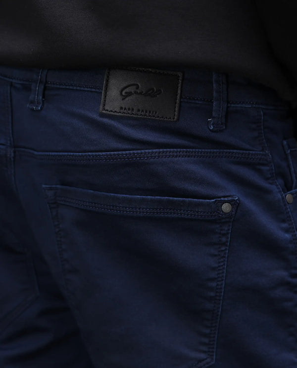 Rare Rabbit Men Corvo Blue Cotton Polyester Fabric Slim Fit Plain Denim Pant