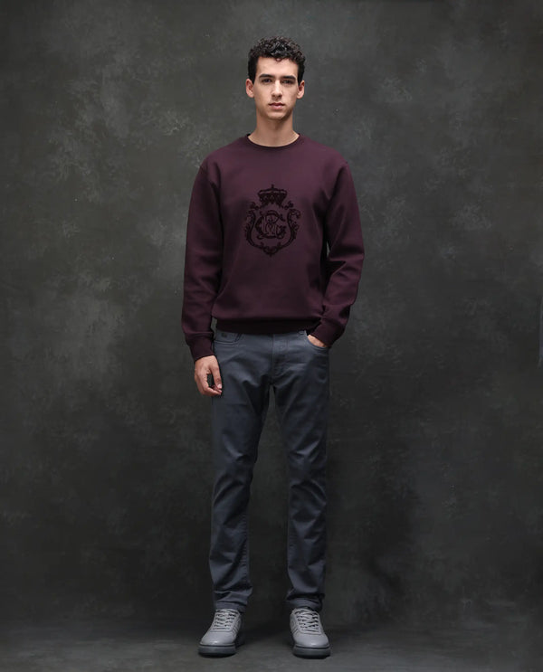 Rare Rabbit Men Corvo Dark Grey Cotton Polyester Fabric Slim Fit Plain Denim Pant