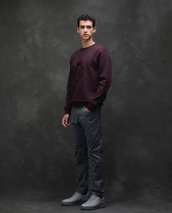Rare Rabbit Men Corvo Dark Grey Cotton Polyester Fabric Slim Fit Plain Denim Pant