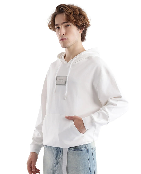 Rare Rabbit Men Enoch Off White Full Sleeve Boxy Fit Printed Sweatshirt