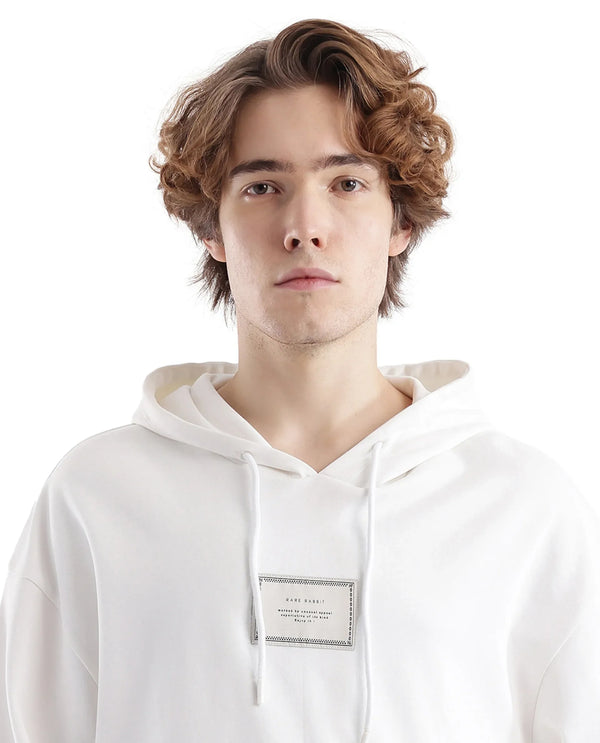 Rare Rabbit Men Enoch Off White Full Sleeve Boxy Fit Printed Sweatshirt