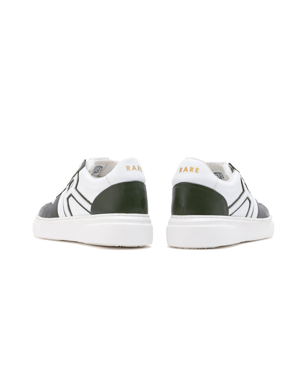 Rare Rabbit Mens Cygnus Pro Green Genuine Leather Dual Tone Low-Top Lace-Up Sneaker Shoe
