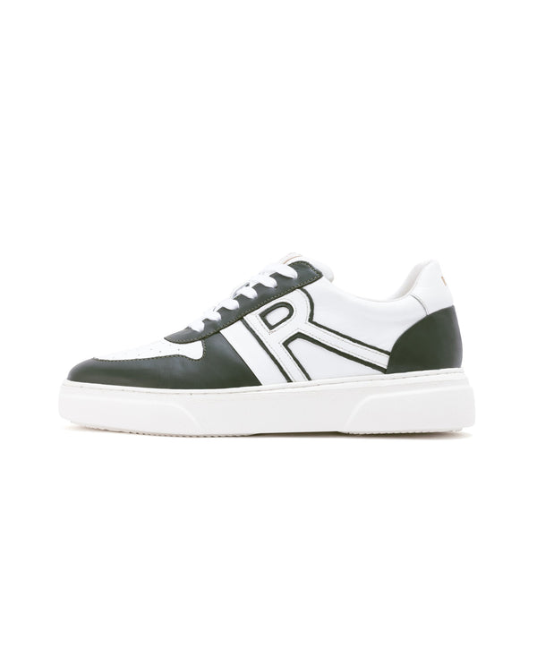 Rare Rabbit Mens Cygnus Pro Green Genuine Leather Dual Tone Low-Top Lace-Up Sneaker Shoe