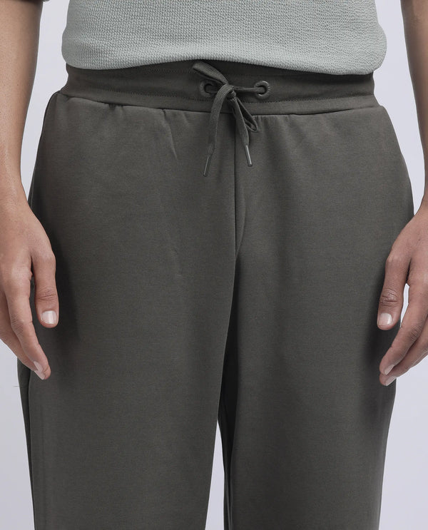 Rare Rabbit Men Dalton Grey Cotton Elastane Fabric Baggy Fit Plain Knitted Trouser