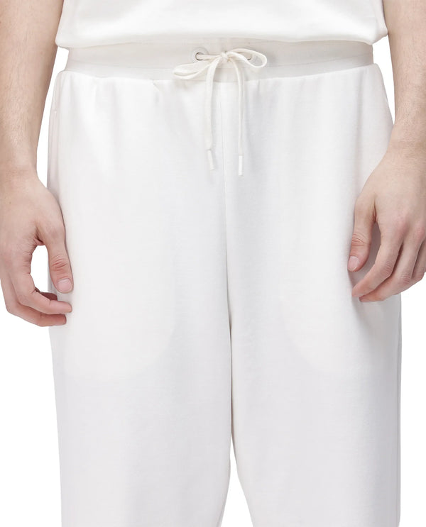Rare Rabbit Men Dalton Off White Cotton Elastane Fabric Baggy Fit Plain Knitted Trouser