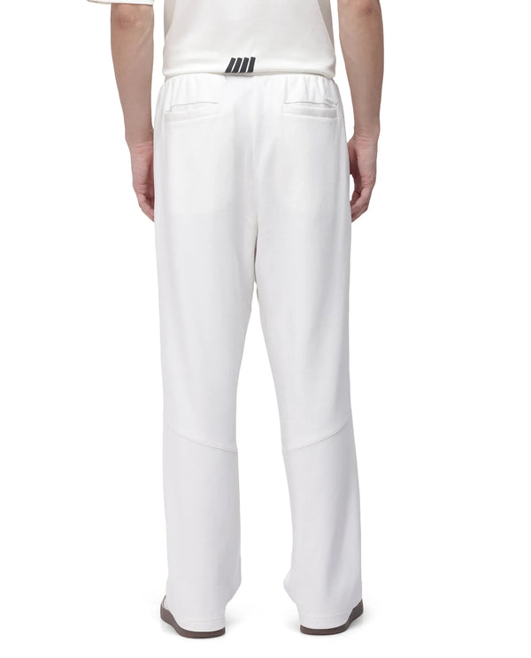 Rare Rabbit Men Dalton Off White Cotton Elastane Fabric Baggy Fit Plain Knitted Trouser