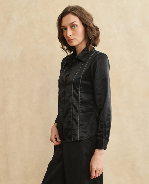 Rareism Women Derep Primary Black  Shirt