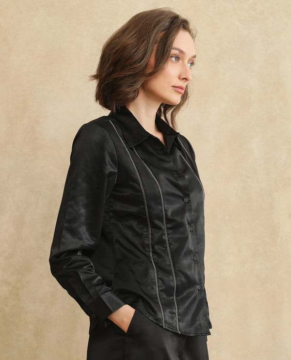 Rareism Women Derep Primary Black  Shirt