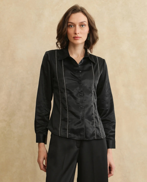 Rareism Women Derep Primary Black  Shirt