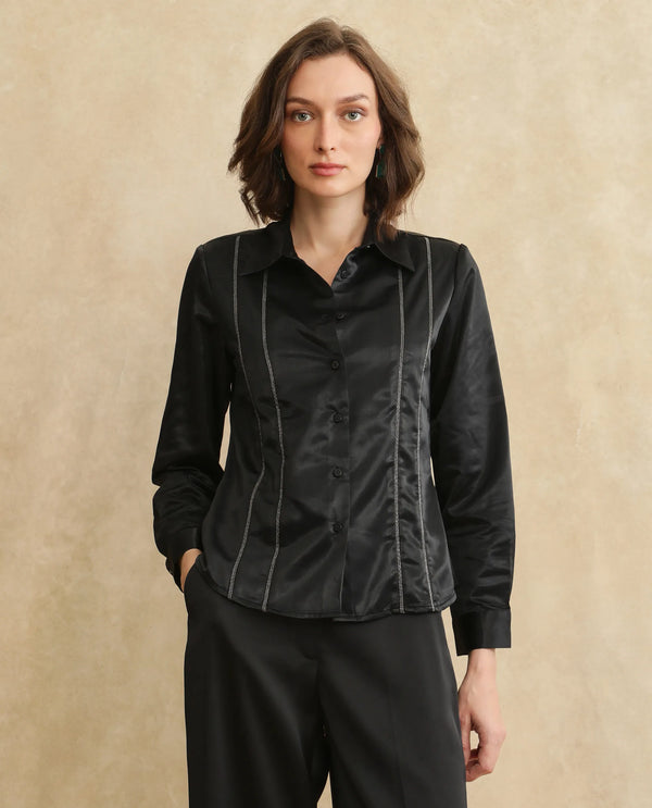 Rareism Women Derep Primary Black  Shirt