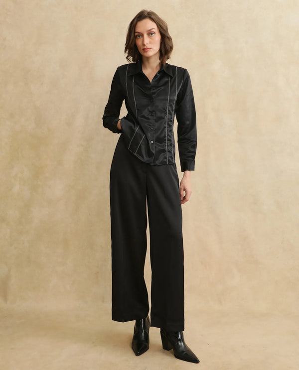 Rareism Women Derep Primary Black  Shirt