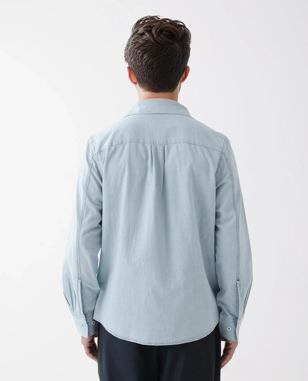 Rare Rabbit Men's Derry Blue Cotton Fabric Full Sleeve Button Closure Regular Fit Plain Shirt