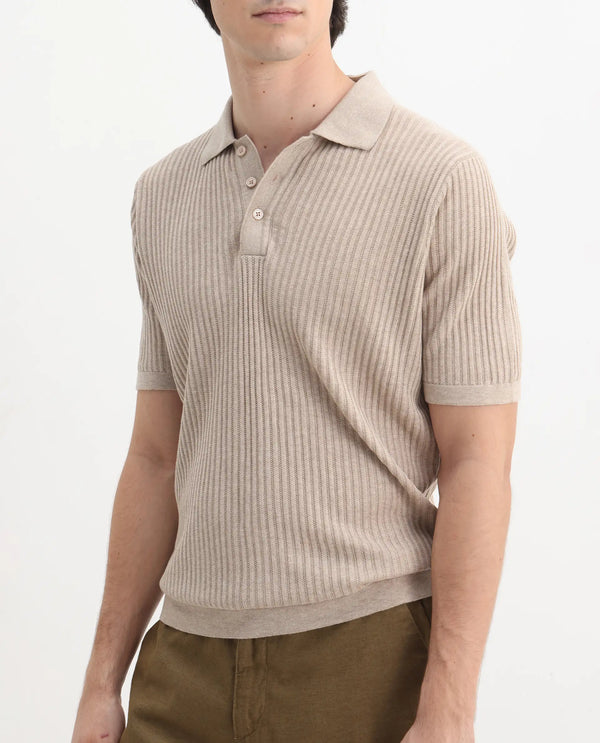Rare Rabbit Men Devr Khaki Cotton Tencel Fabric Short Sleeve Polo