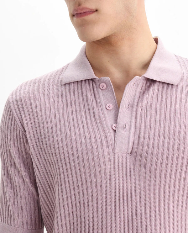 Rare Rabbit Men Devr Dusky Pink Cotton Tencel Fabric Short Sleeve Polo