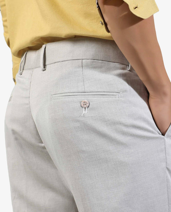 Rare Rabbit Men's Dexs Beige Mid-Rise Textured Regular Fit Cavalry Style Trouser