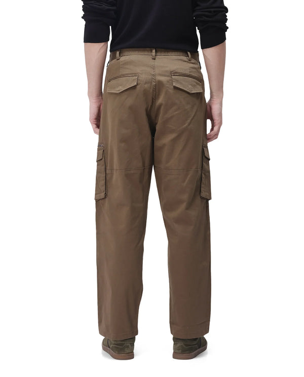 Rare Rabbit Men's Dima Dark Olive Cotton Elastane Fabric Button And Zip Closure Cargo Trouser