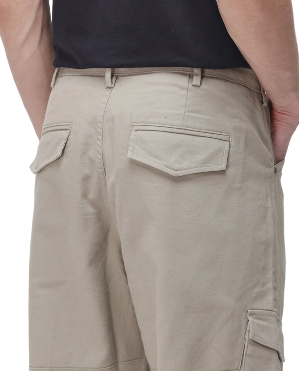 Rare Rabbit Men's Dima Light Olive Cotton Elastane Fabric Button And Zip Closure Cargo Trouser