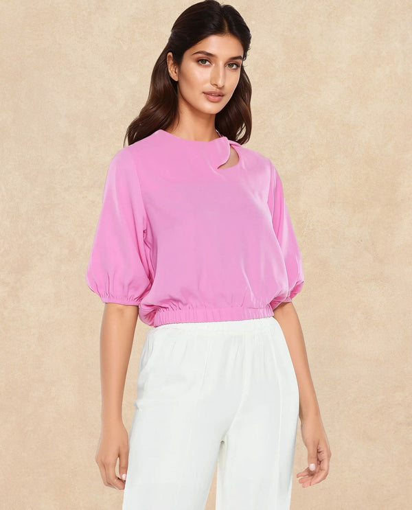 Rareism Women Dionysus Pink Plain Top