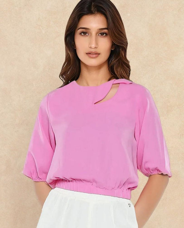 Rareism Women Dionysus Pink Plain Top