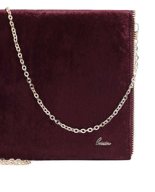 Rareism Women Diva Dark Maroon Plain Bag