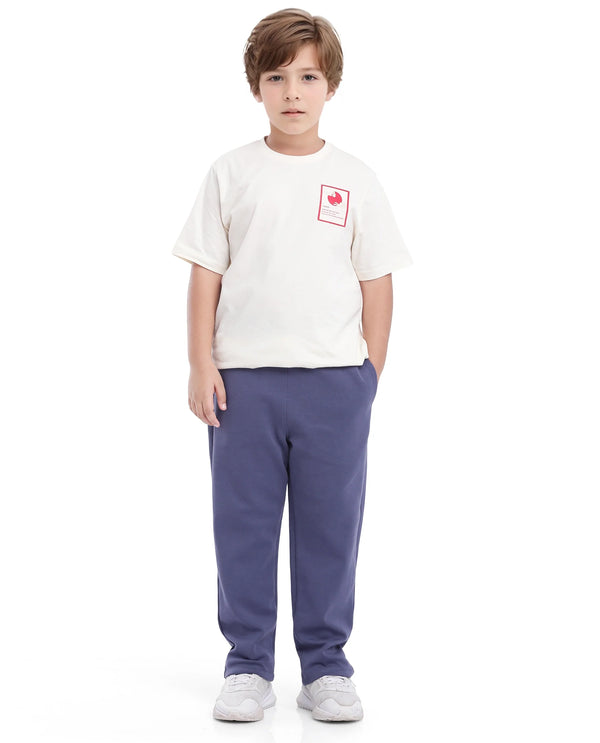 Rare Ones Kids Divo Dusky Purple Cotton Poly Drawstring Solid Trackpant