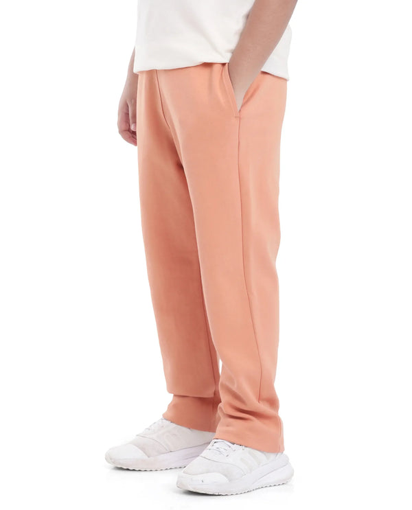 Rare Ones Kids Divo Orange Cotton Poly Drawstring Solid Trackpant