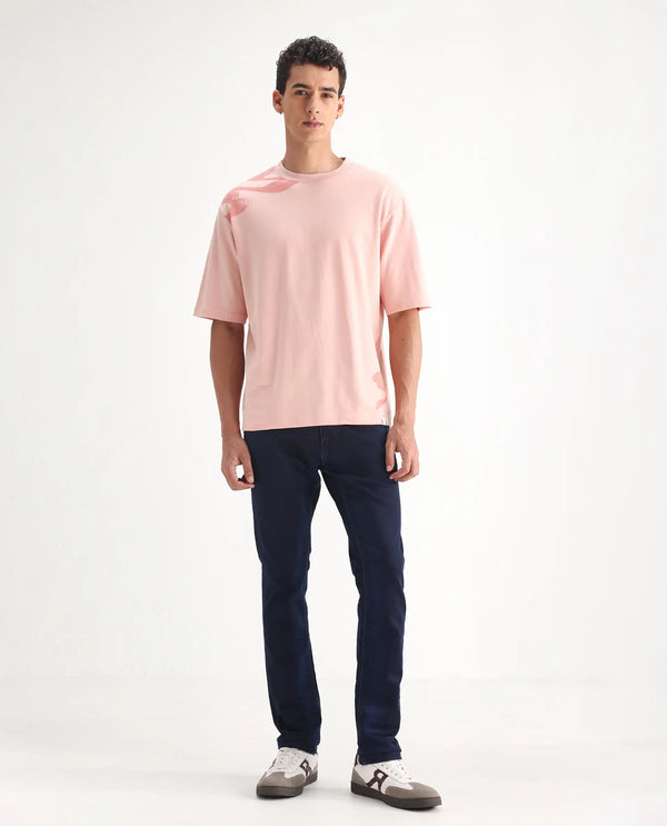 Rare Rabbit Men's Dobe Dark Blue Dark Wash Mid-Rise Slim Fit Jeans