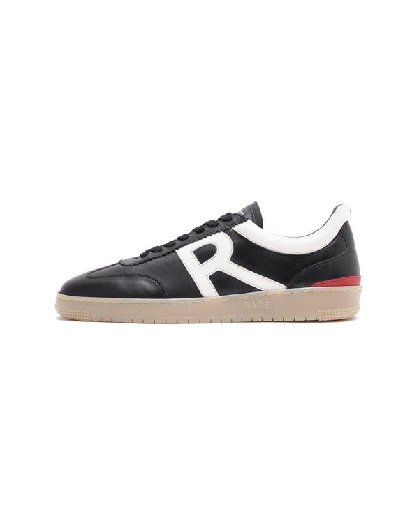 Rare Rabbit Men's Dorset Pro Black Genuine Leather Shoes Low-Top Lace-Up Dual Tone Sneaker Shoes