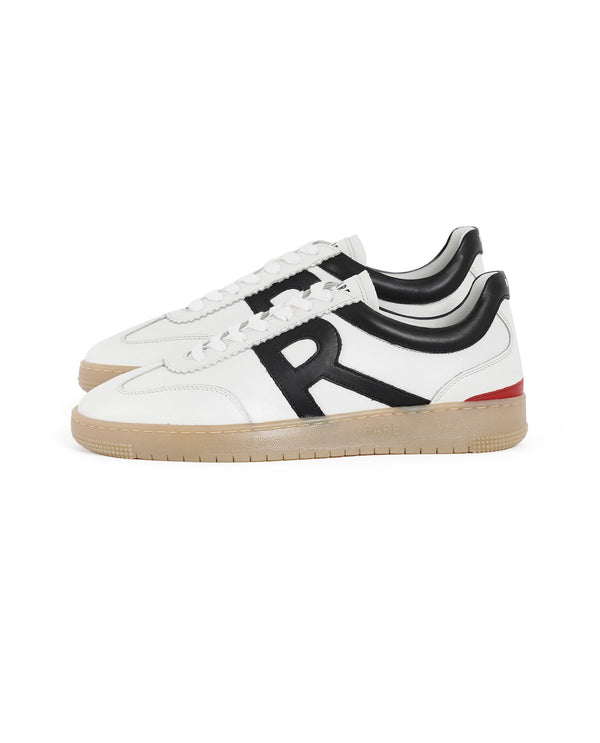 Rare Rabbit Men's Dorset Pro White Genuine Leather Shoes Low-Top Lace-Up Dual Tone Sneaker Shoes
