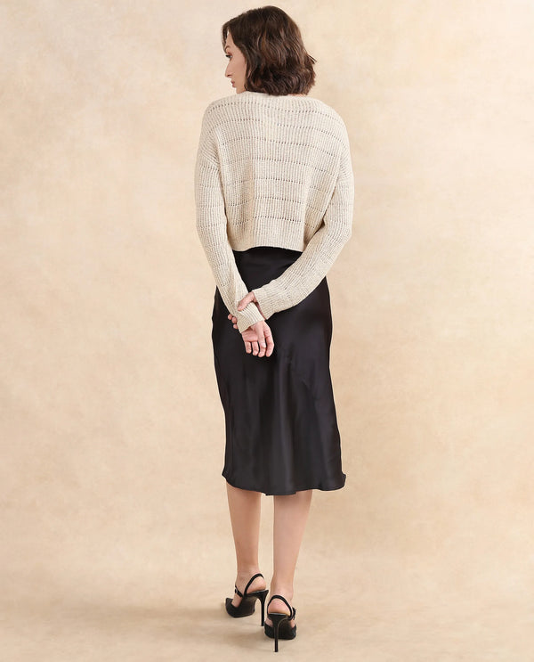 Rareism Women Dorthi Off White Relaxed Fit Plain Top