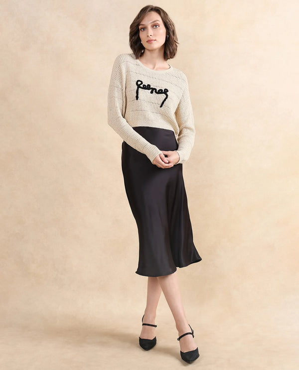 Rareism Women Dorthi Off White Relaxed Fit Plain Top