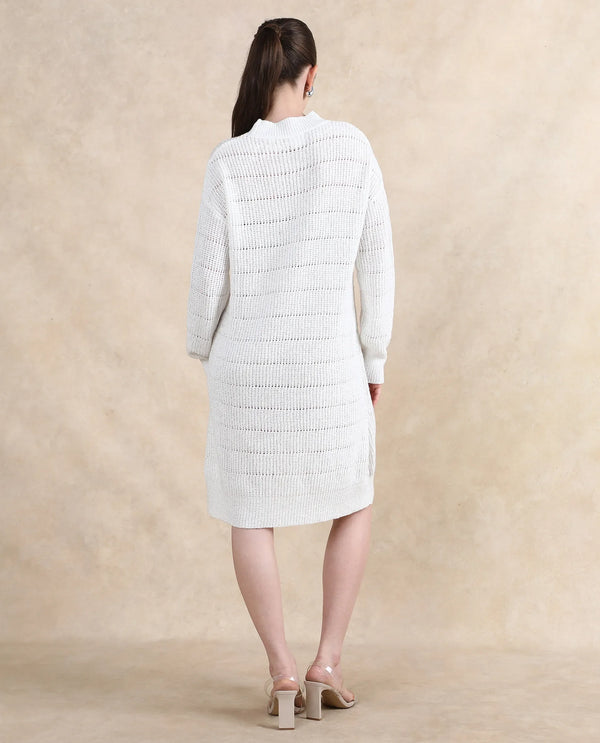 Rareism Women Dorthiya Off White Relaxed Fit Plain Dress