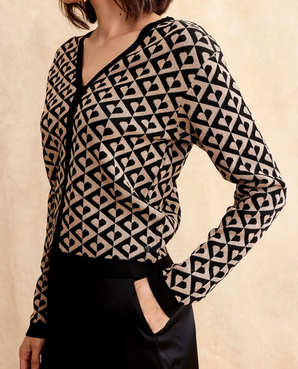 Rareism Women Dortyol Black Printed Sweater