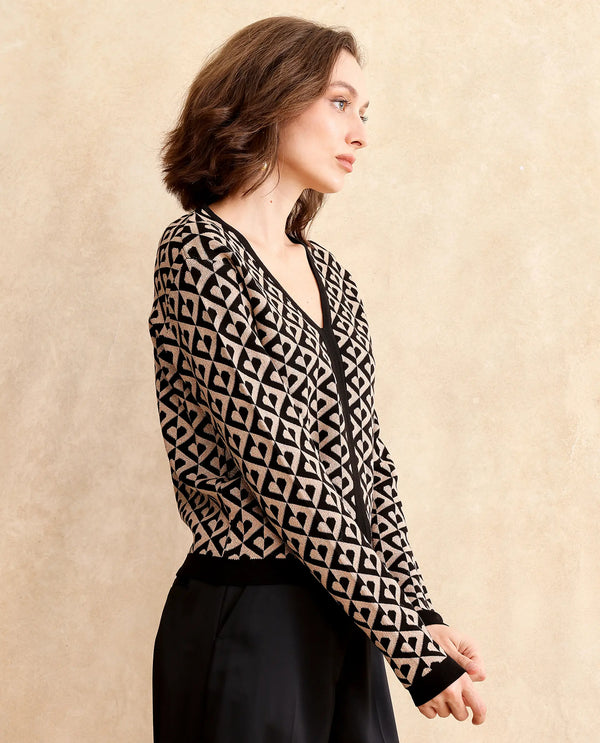 Rareism Women Dortyol Black Printed Sweater