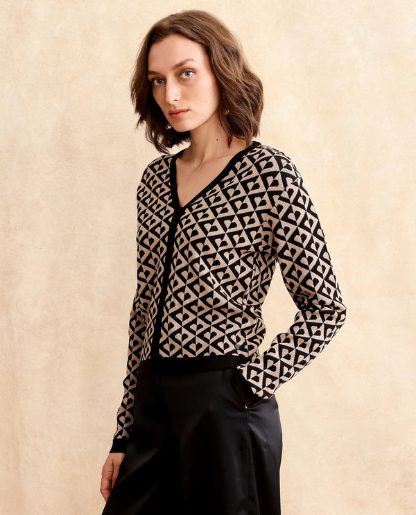 Rareism Women Dortyol Black Printed Sweater