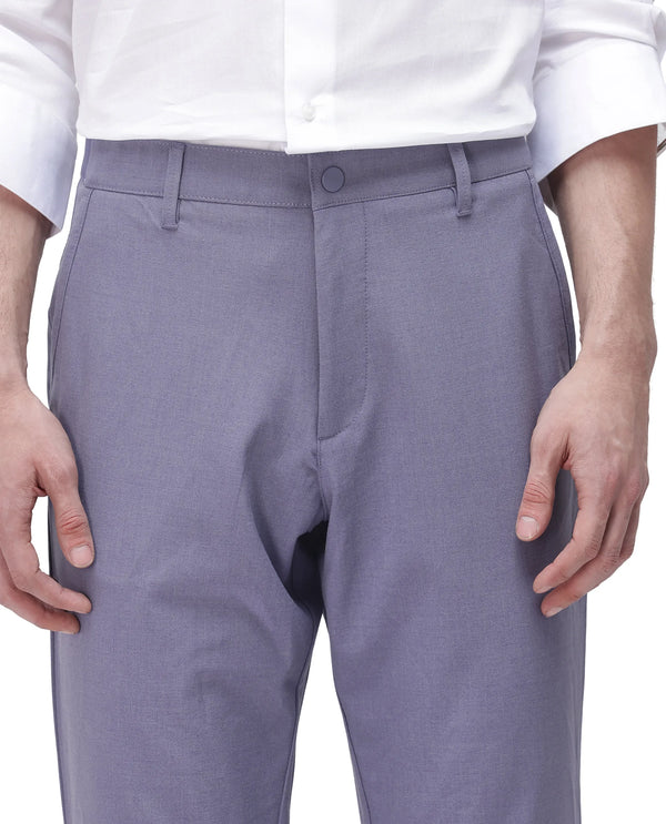 Rare Rabbit Men Driver-2 Dusky Purple Cotton Elastane Fabric Button Closure Plain Trouser