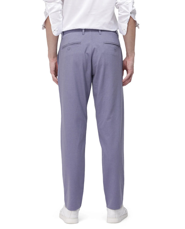 Rare Rabbit Men Driver-2 Dusky Purple Cotton Elastane Fabric Button Closure Plain Trouser